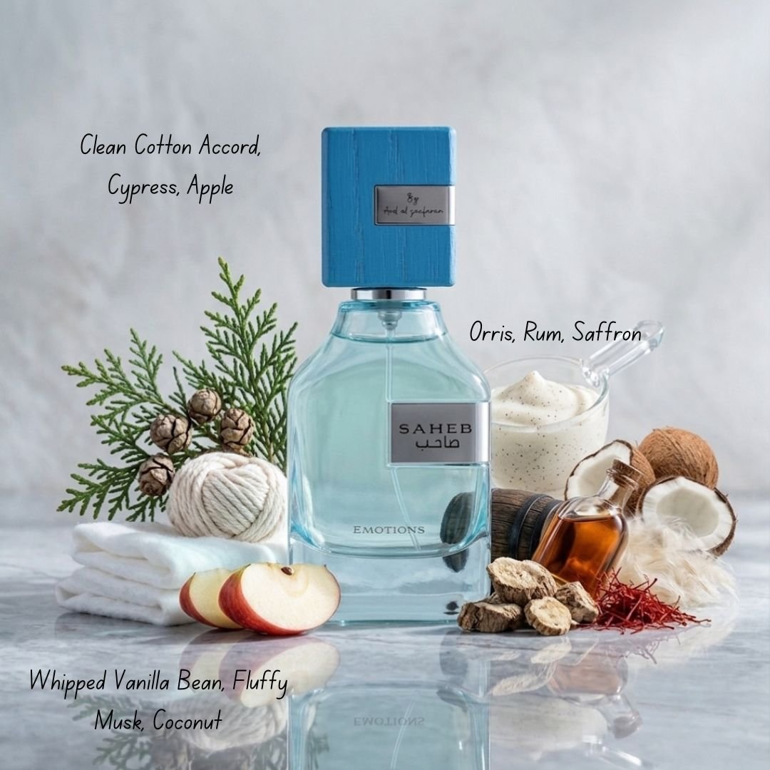 Saheb Emotions Eau de Parfum Spray 100ml (3.4 oz) by Ard Al Zaafaran (Velvet Pouch) - Image 2